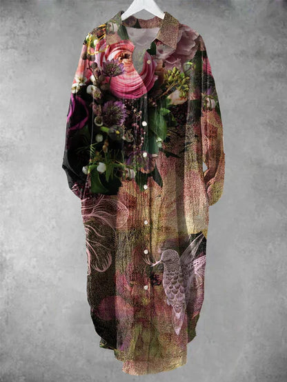 ND | Robe midi boutonnée avec imprimé floral